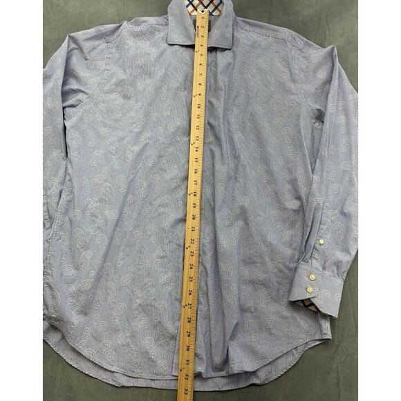 Thomas Dean Flip Cuff Button Up Shirt Multicolor Men's XL Long Sleeve Striped - Picture 6 of 9